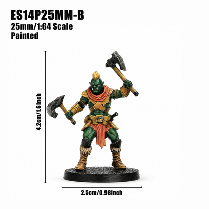 ES14P Orc Heroes Squad DnD Miniatures, Includes Orc Archer, Berserker, Warrior, Heavy Knight, Shaman, 25mm Base, Tabletop RPG Monster Minis