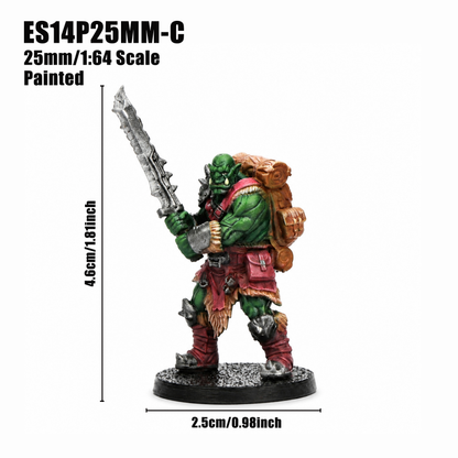 ES14P Orc Heroes Squad DnD Miniatures, Includes Orc Archer, Berserker, Warrior, Heavy Knight, Shaman, 25mm Base, Tabletop RPG Monster Minis
