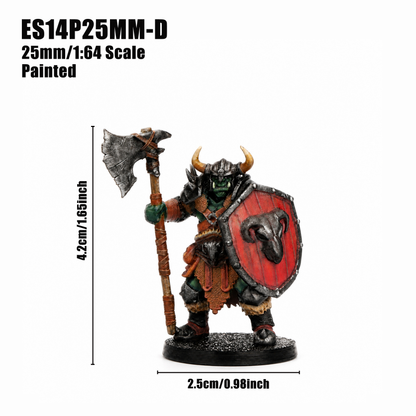 ES14P Orc Heroes Squad DnD Miniatures, Includes Orc Archer, Berserker, Warrior, Heavy Knight, Shaman, 25mm Base, Tabletop RPG Monster Minis