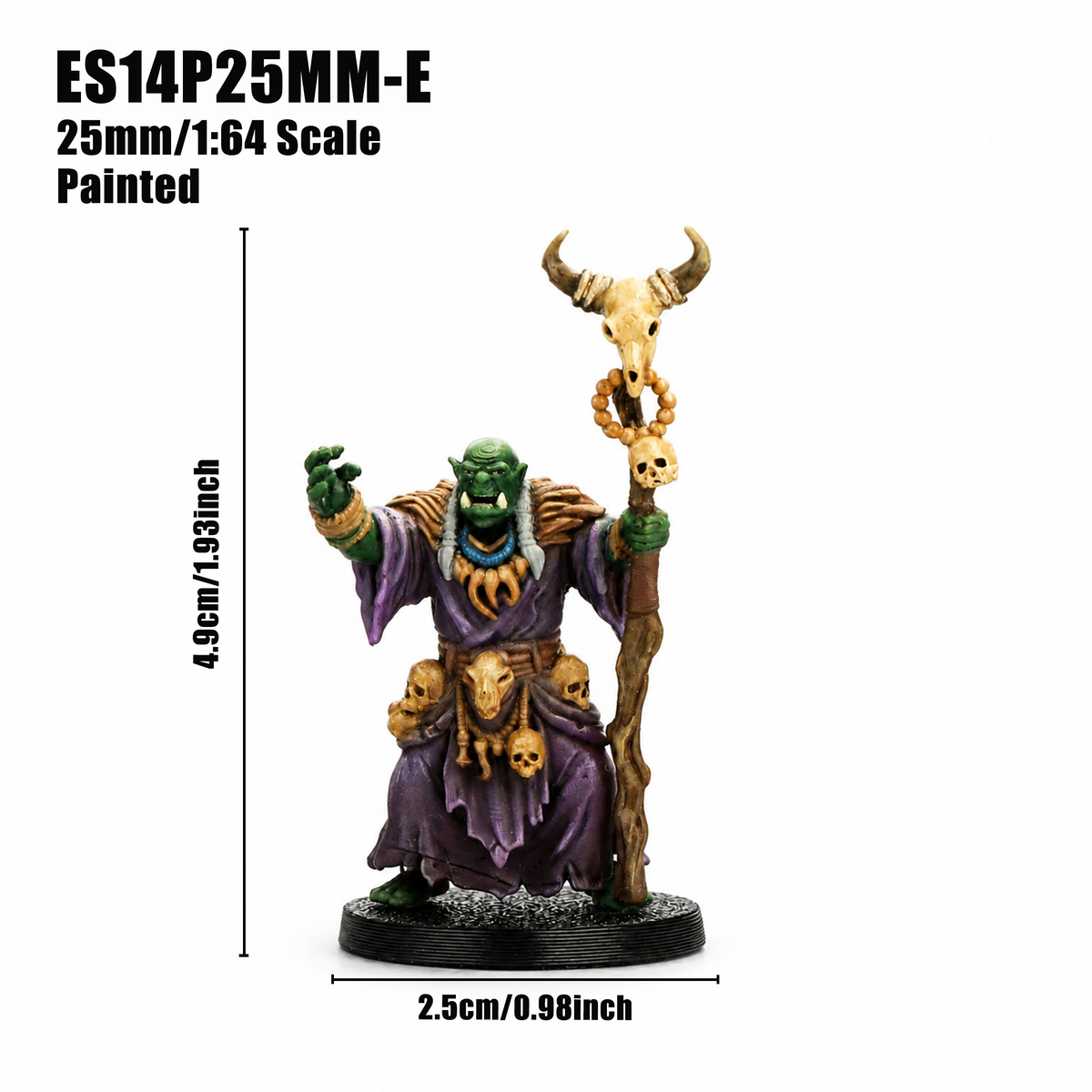 ES14P Orc Heroes Squad DnD Miniatures, Includes Orc Archer, Berserker, Warrior, Heavy Knight, Shaman, 25mm Base, Tabletop RPG Monster Minis