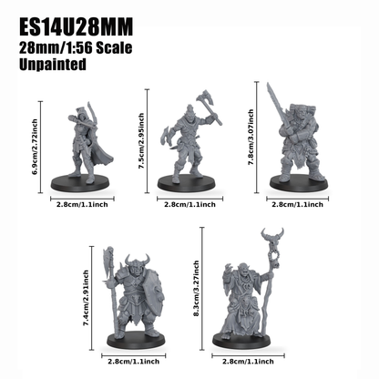ES14P Orc Heroes Squad DnD Miniatures, Includes Orc Archer, Berserker, Warrior, Heavy Knight, Shaman, 25mm Base, Tabletop RPG Monster Minis