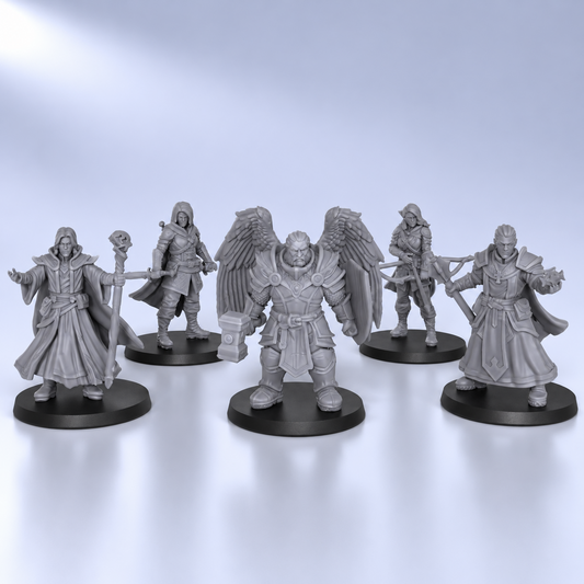 AS1003 Fantasy Heroes Miniatures, DnD Adventurer Party Minis, Tabletop Figures for TTRPG, Hobby Gift & Collectible