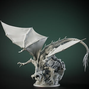 3d Printed Young Black dragon Resin Miniature For Tabletop Rpgs,Dungeons And Dragons, Pathfinder