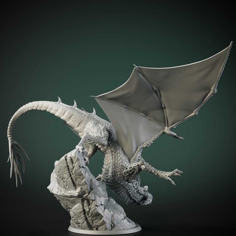 3d Printed Young Black dragon Resin Miniature For Tabletop Rpgs,Dungeons And Dragons, Pathfinder