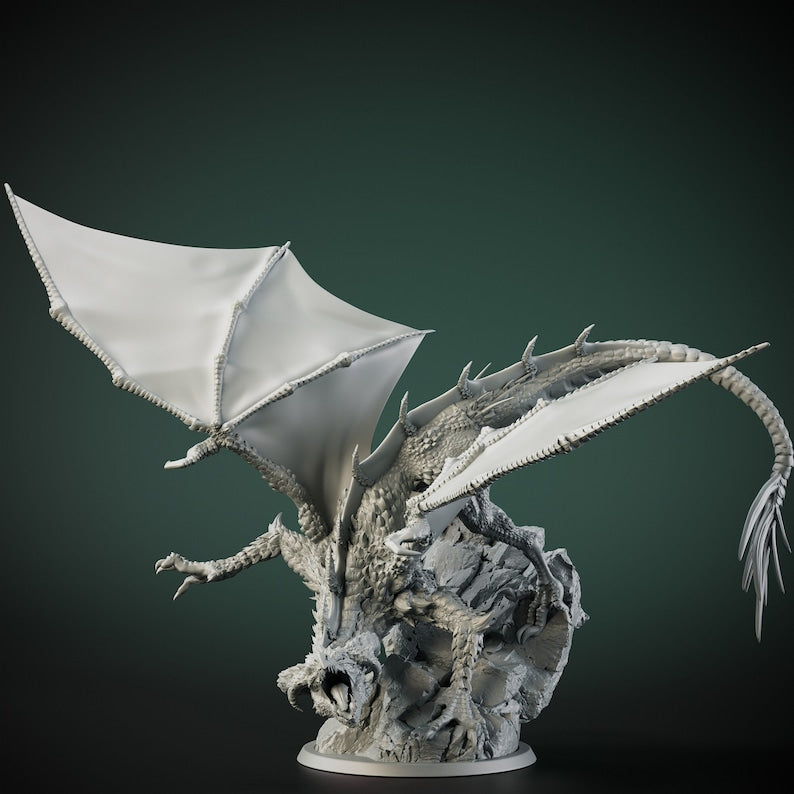 3d Printed Young Black dragon Resin Miniature For Tabletop Rpgs,Dungeons And Dragons, Pathfinder