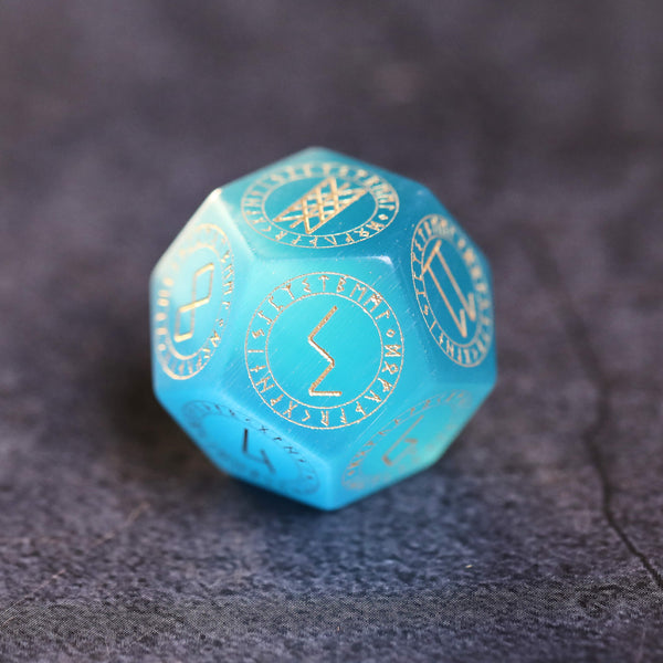 Blue Cat Eye Gemstone Dice