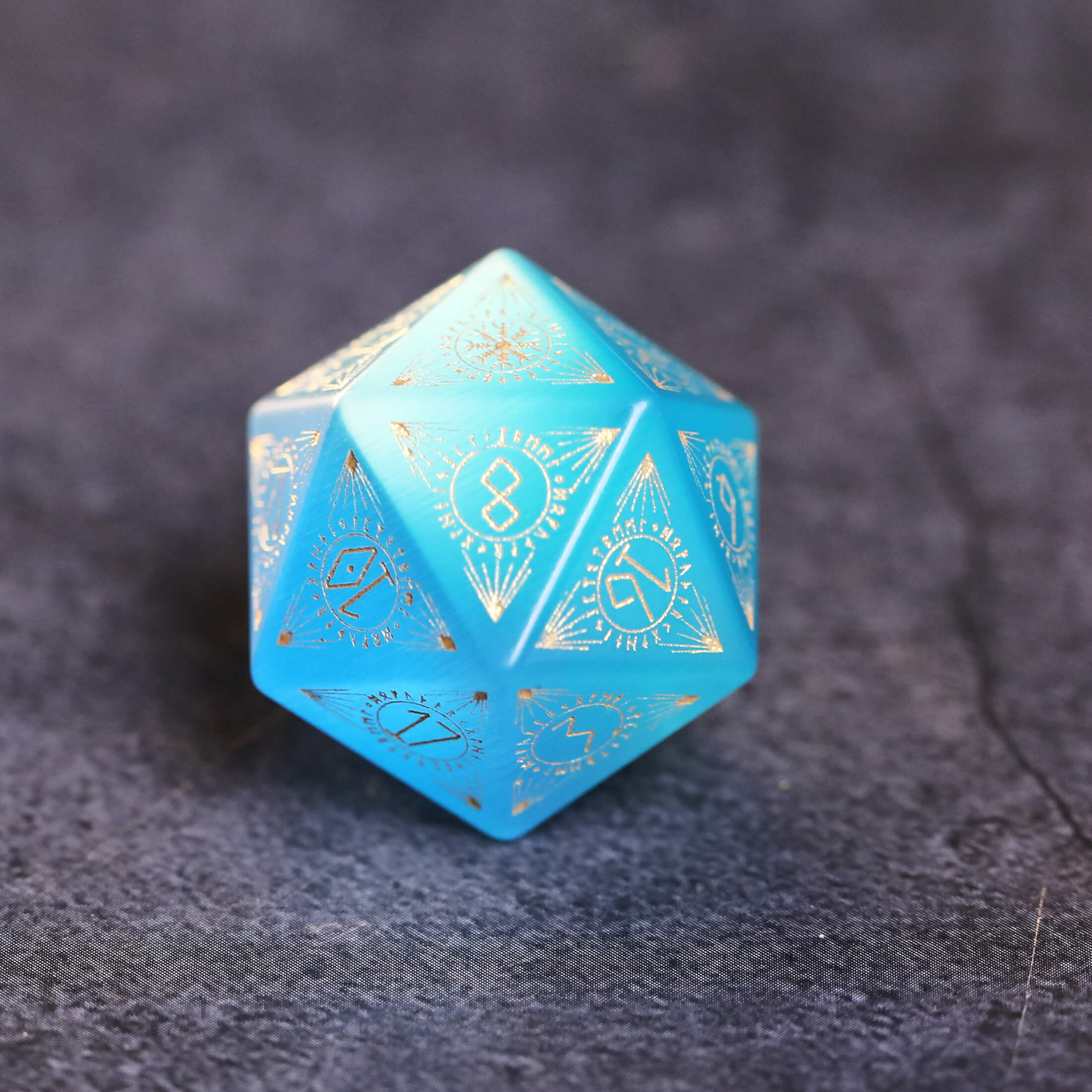 Blue Cat Eye Gemstone Dice