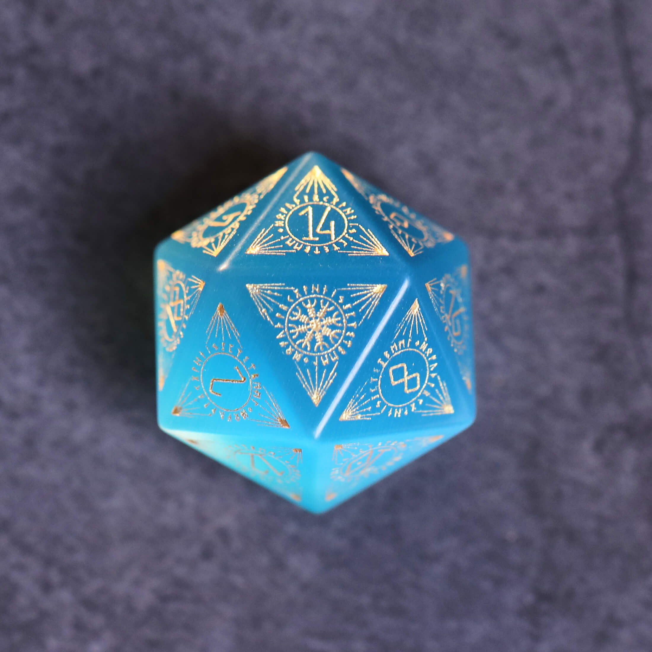 Blue Cat Eye Gemstone Dice