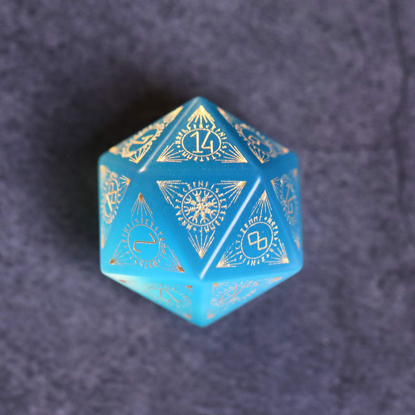 Blue Cat Eye Gemstone Dice