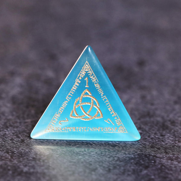 Blue Cat Eye Gemstone Dice