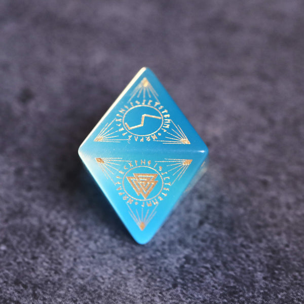 Blue Cat Eye Gemstone Dice