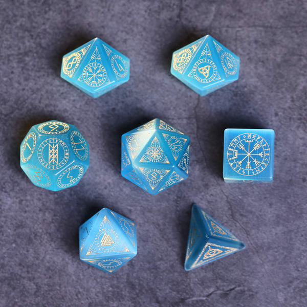 Blue Cat Eye Gemstone Dice