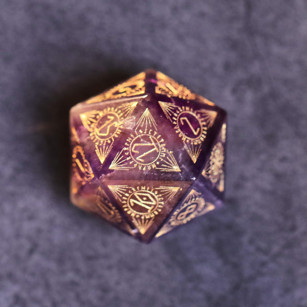 Amethyst Stone Dice for D&D