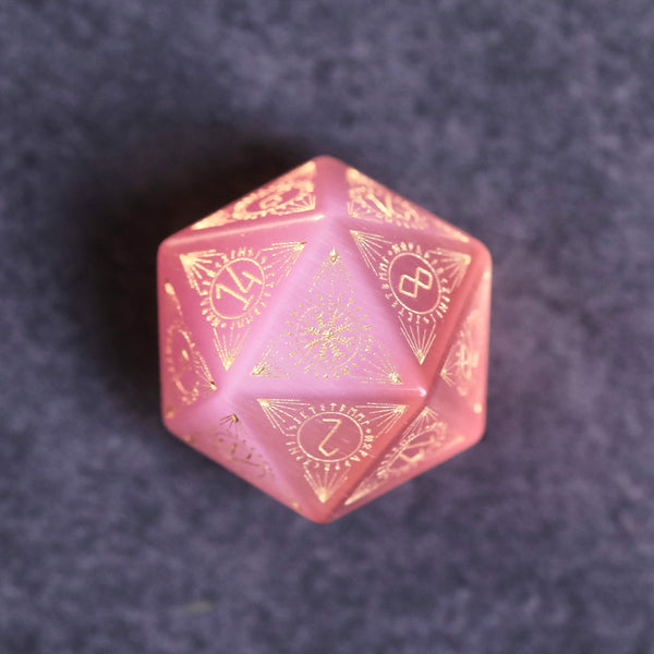 Pink Opalite Dice Set for Dice Games