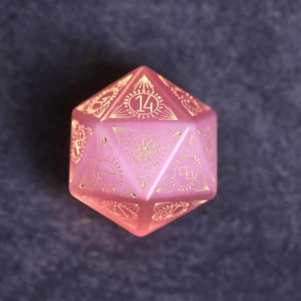 Pink Opalite Dice Set for Dice Games