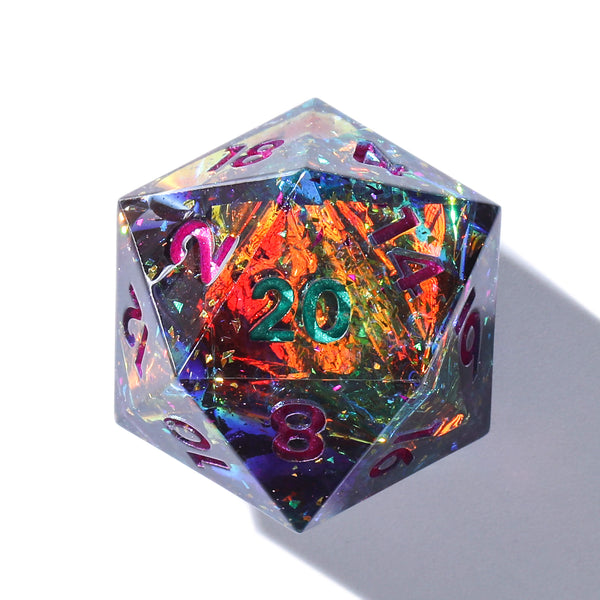 Vaporwave Sharp Edged DND Dice Set