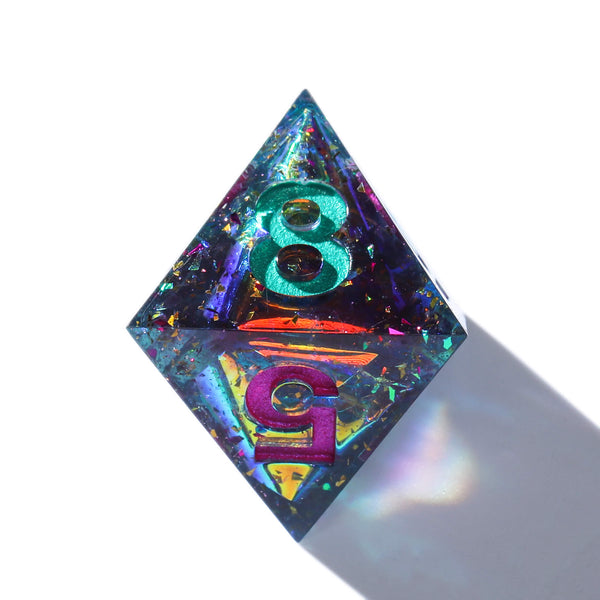 Vaporwave Sharp Edged DND Dice Set
