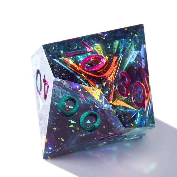 Vaporwave Sharp Edged DND Dice Set