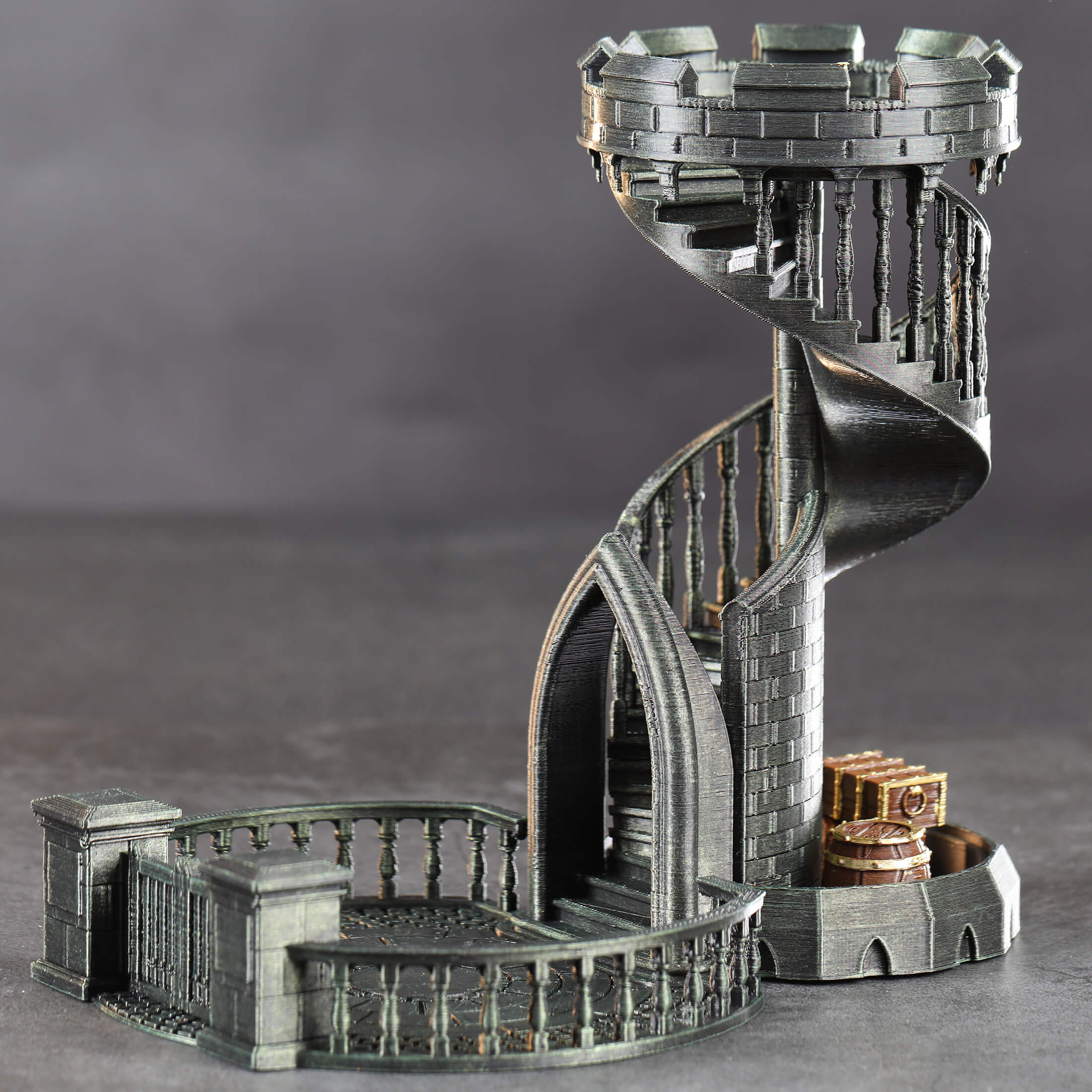 3D Printed Green Dice Tower for Board Game