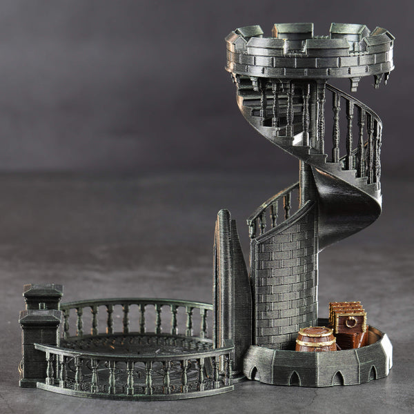 3D Printed Green Dice Tower for Board Game