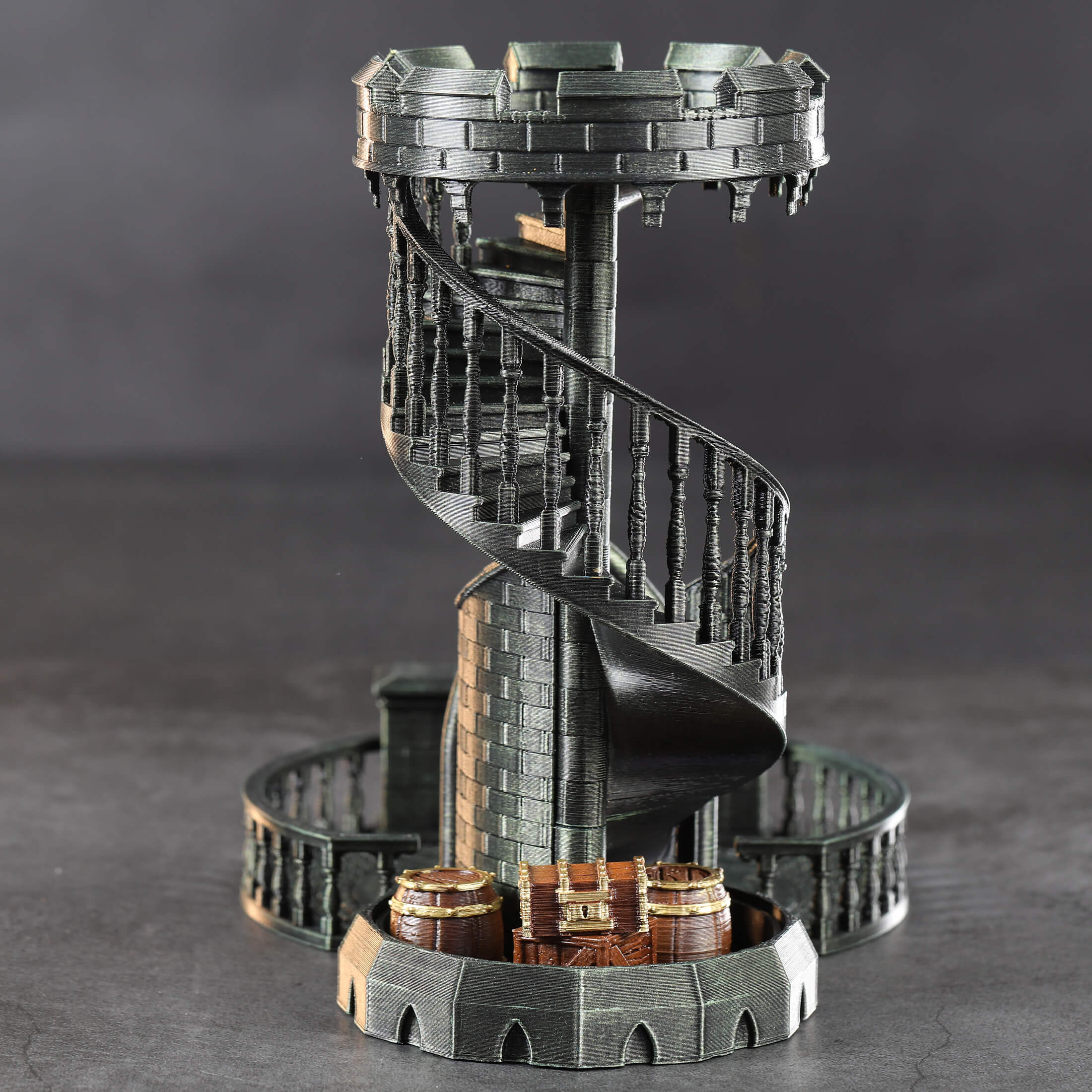 3D Printed Green Dice Tower for Board Game