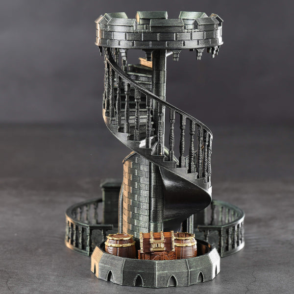 3D Printed Green Dice Tower for Board Game