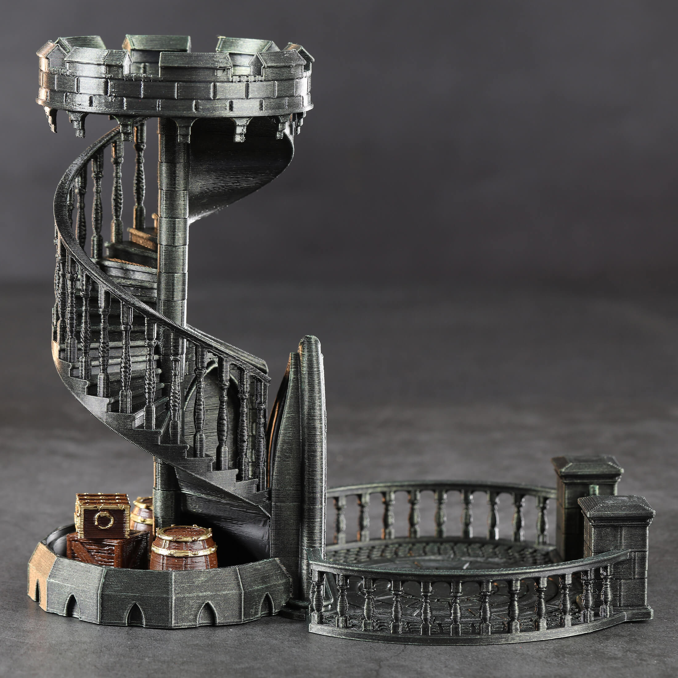 3D Printed Green Dice Tower for Board Game
