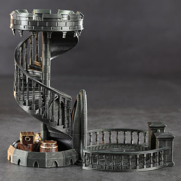 3D Printed Green Dice Tower for Board Game