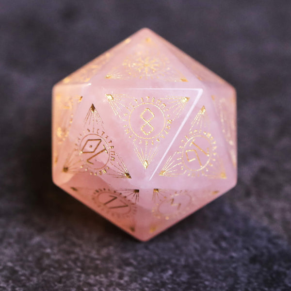 Pink Crystal Gems Dice DnD Dice Set