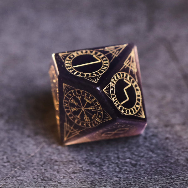 Purple Cat Eye Gemstone Dice