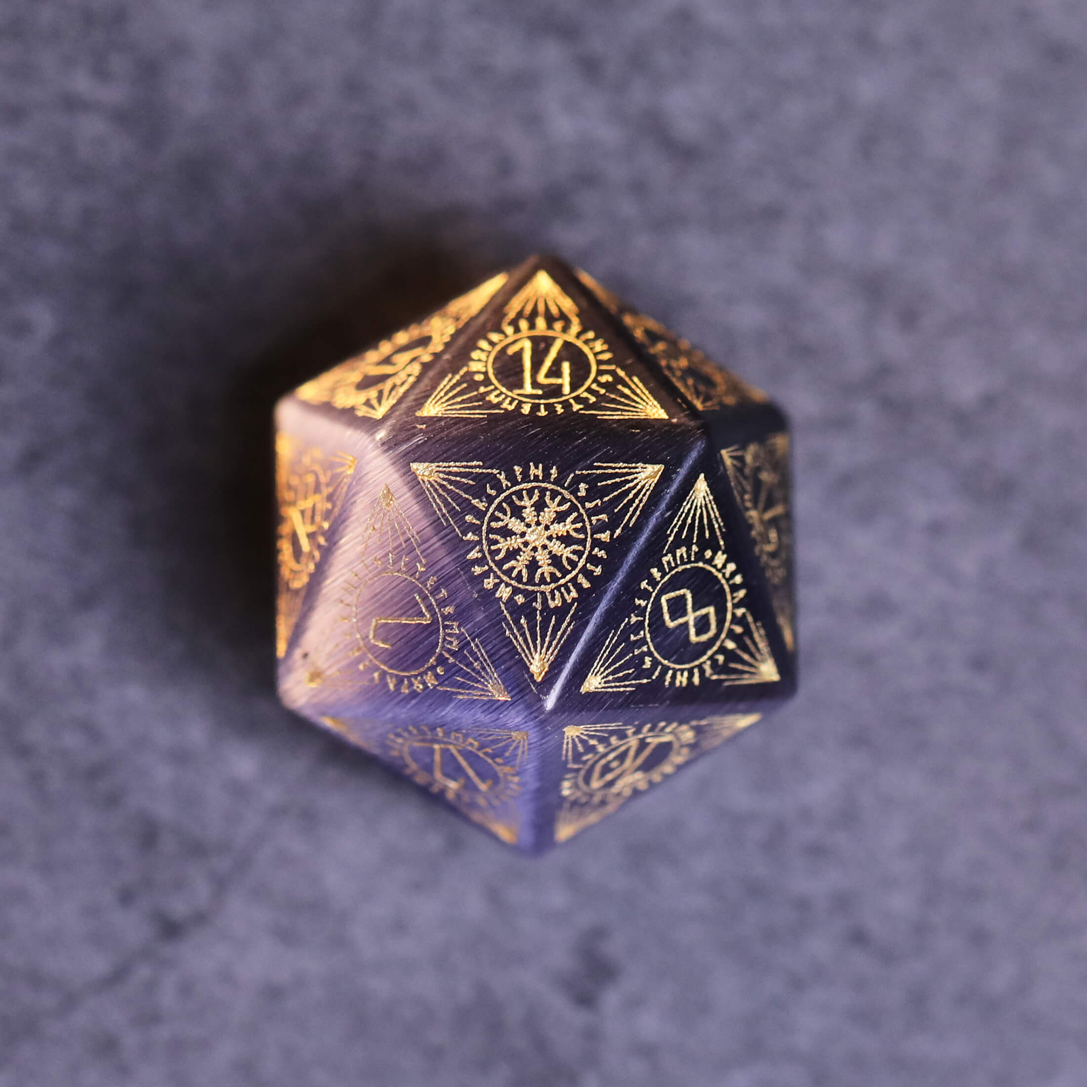 Purple Cat Eye Gemstone Dice