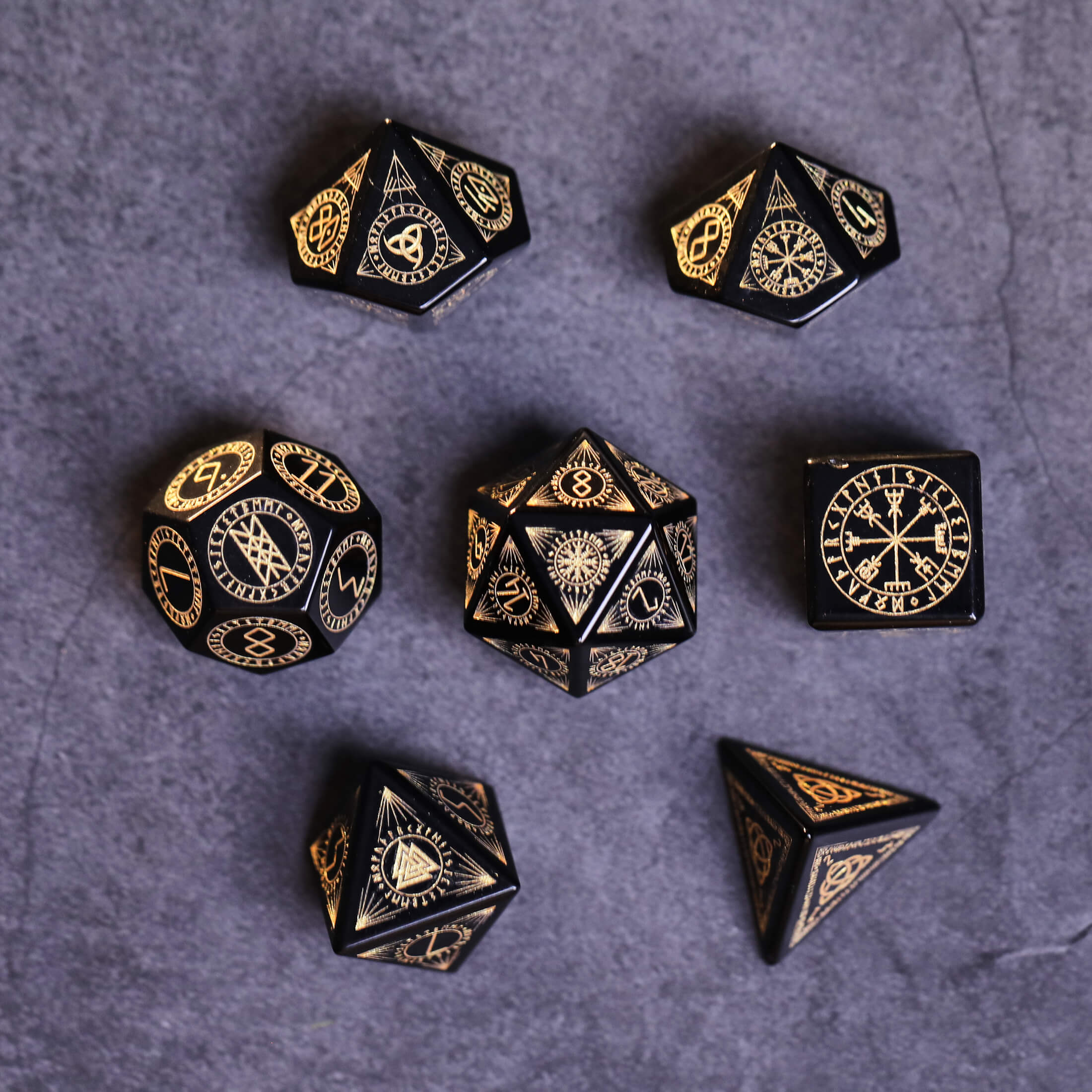 Obsidian Stone Dice for D&D