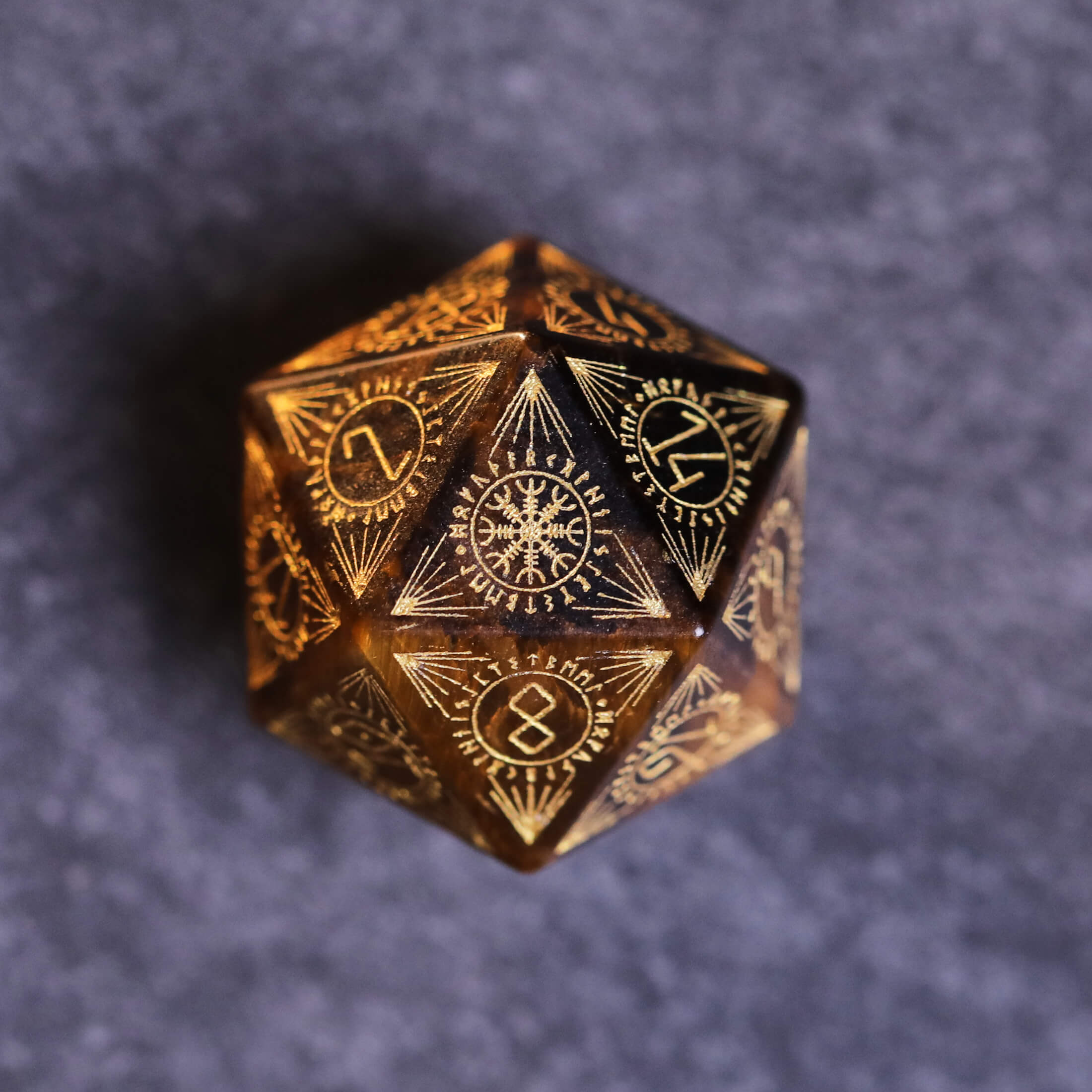 AUSPDICE Tiger Eye Gemstone Dice Hand Carved