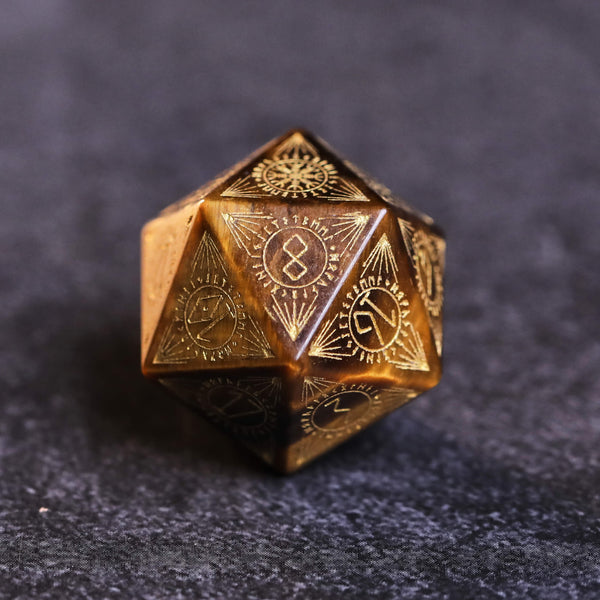 AUSPDICE Tiger Eye Gemstone Dice Hand Carved