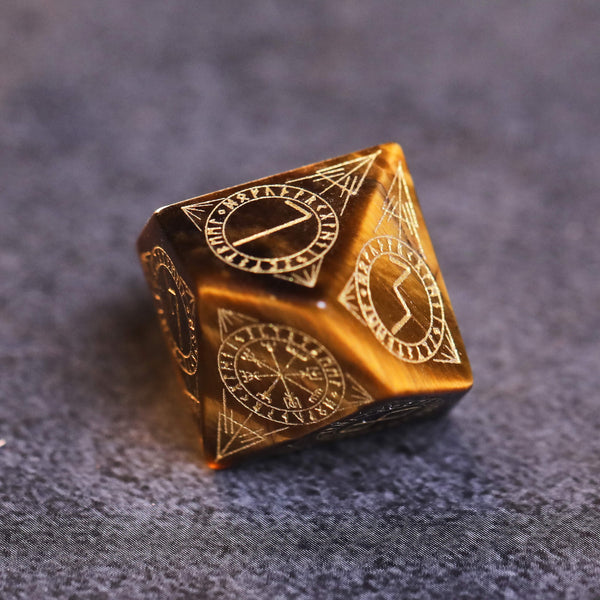 AUSPDICE Tiger Eye Gemstone Dice Hand Carved