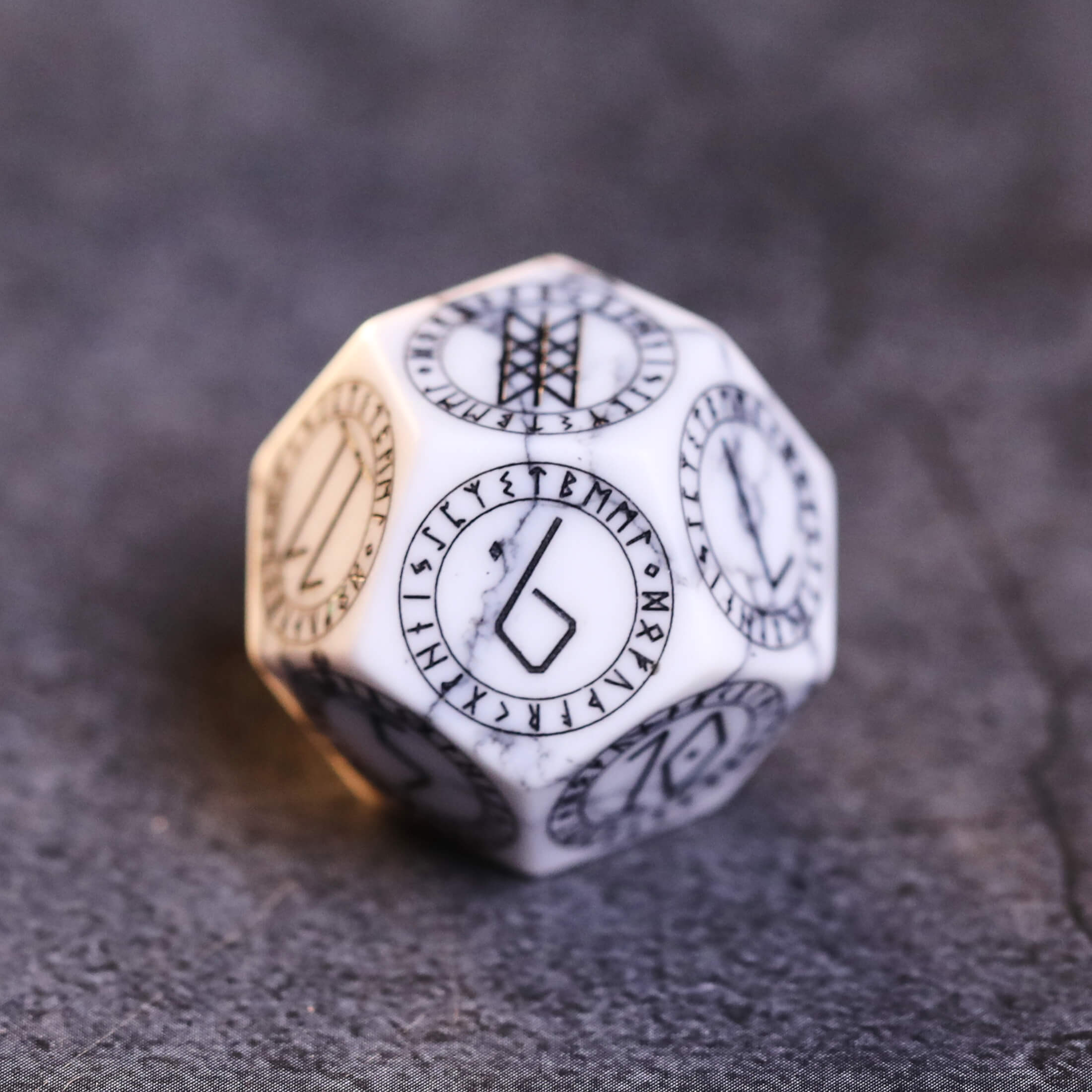 White Turquoise Gem Dice Set for Dungeons and Dragons