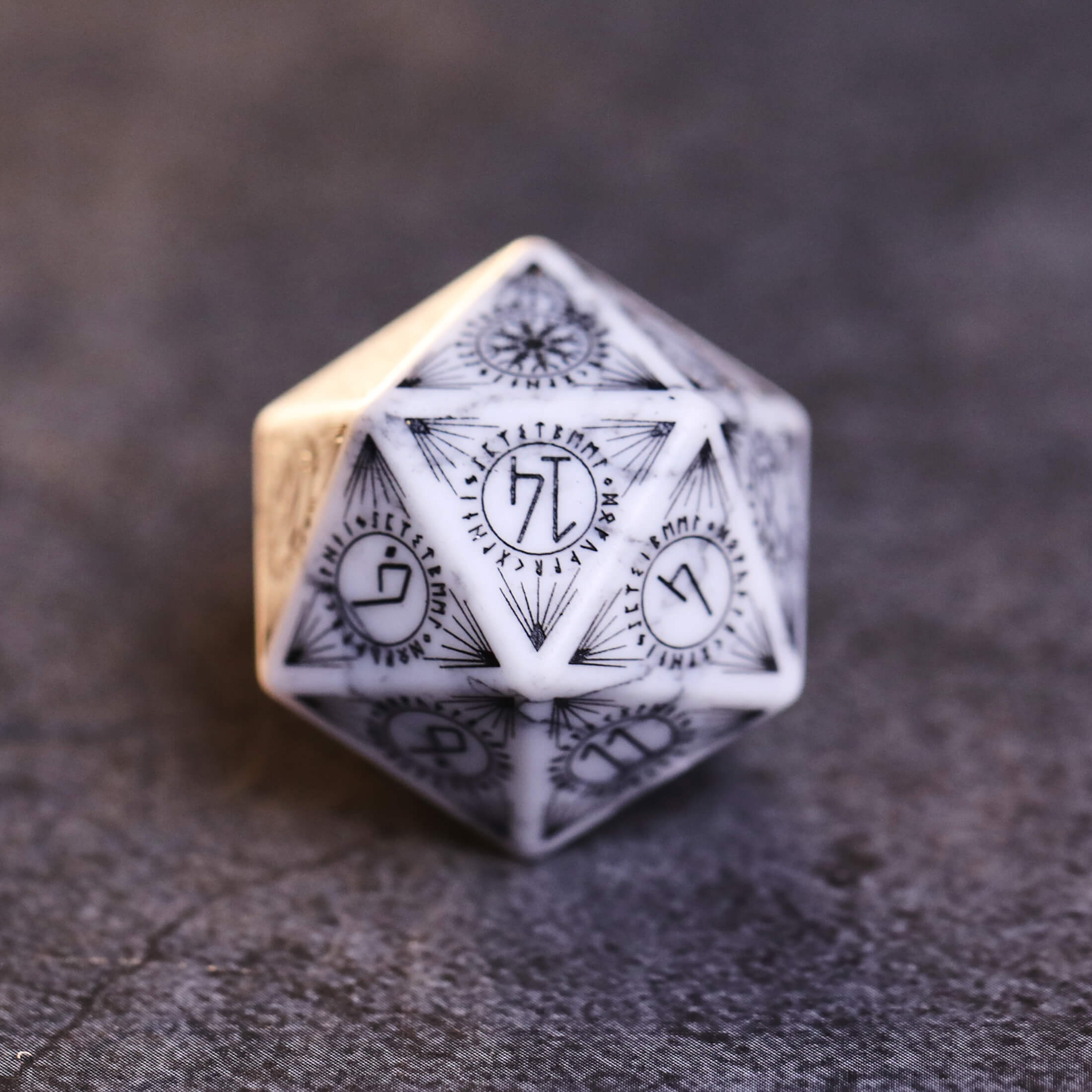 White Turquoise Gem Dice Set for Dungeons and Dragons