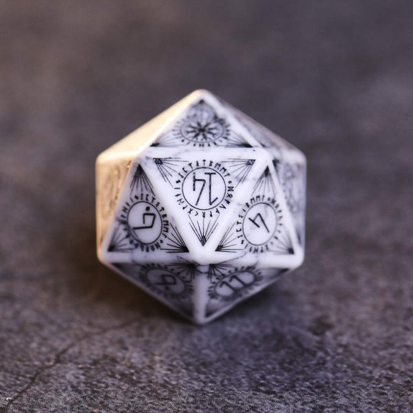 White Turquoise Gem Dice Set for Dungeons and Dragons