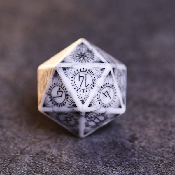 White Turquoise Gem Dice Set for Dungeons and Dragons