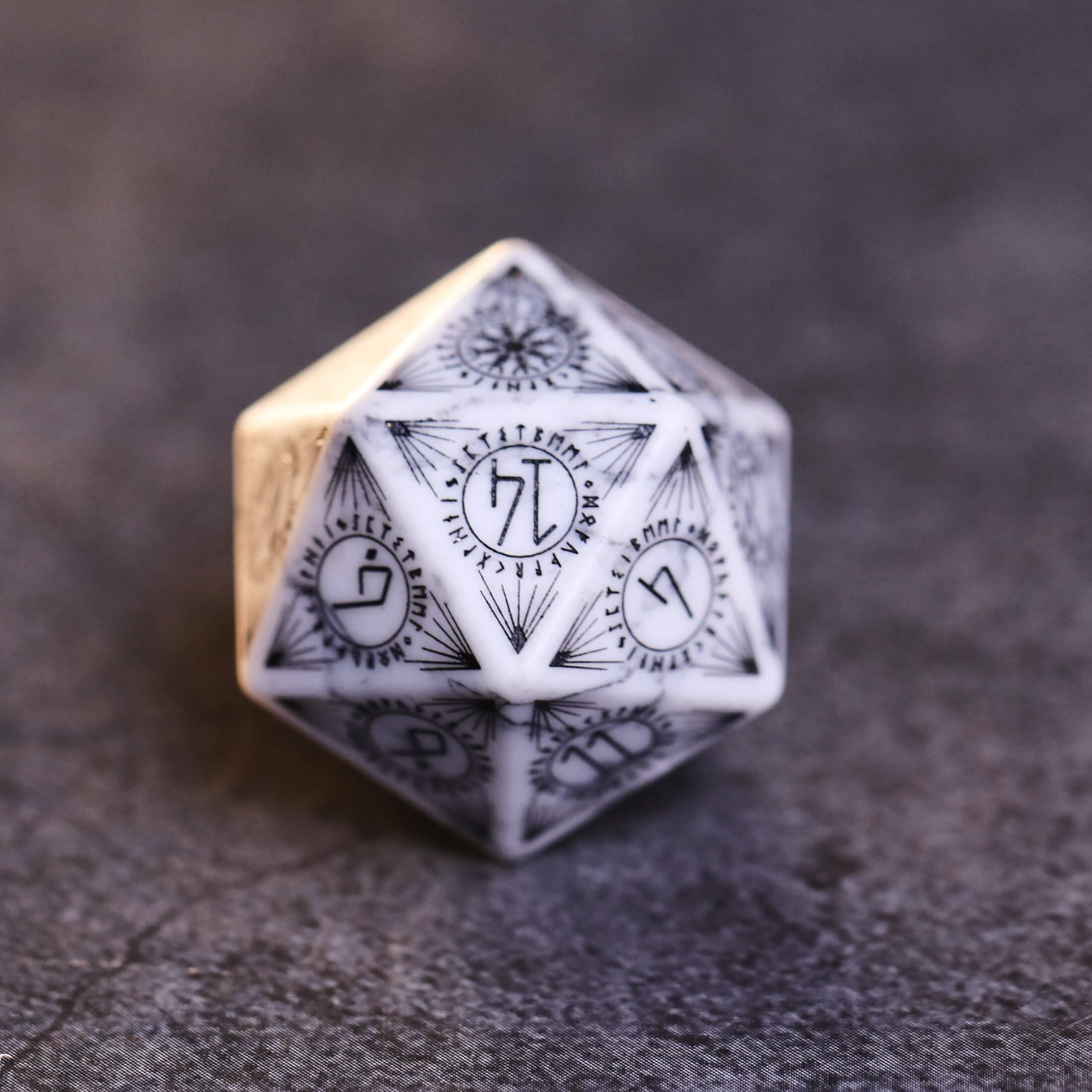 White Turquoise Gem Dice Set for Dungeons and Dragons