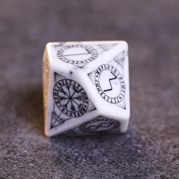 White Turquoise Gem Dice Set for Dungeons and Dragons